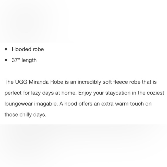 UGG BRAND NEW SIZE MEDIUM MIRANDA GORGEOUS WHITE HOODED FLEECE ROBE - Picture 12 of 13